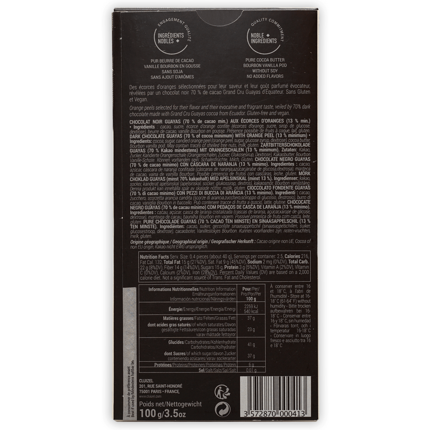 Michel Cluizel Noir w/ Orange Peels 70%