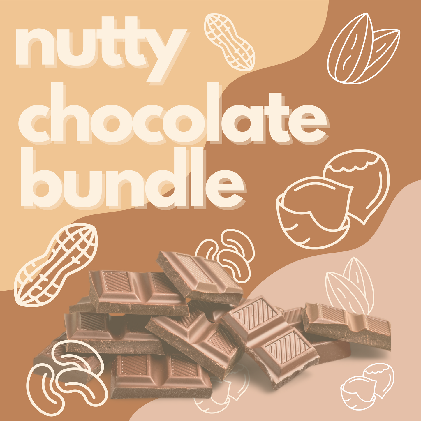 Pile of ridged dark chocolate bars in Nutty Chocolate Bar Bundle