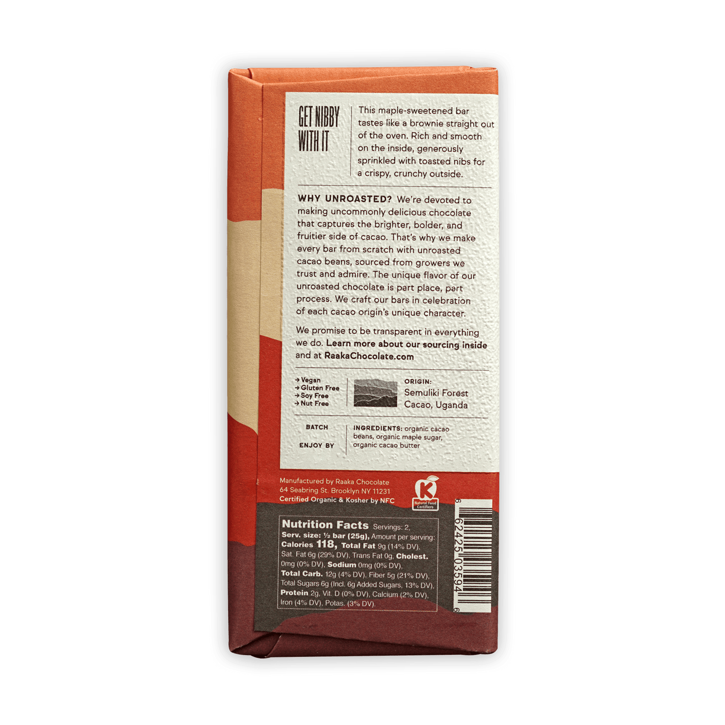 Raaka Maple & Nibs 75%