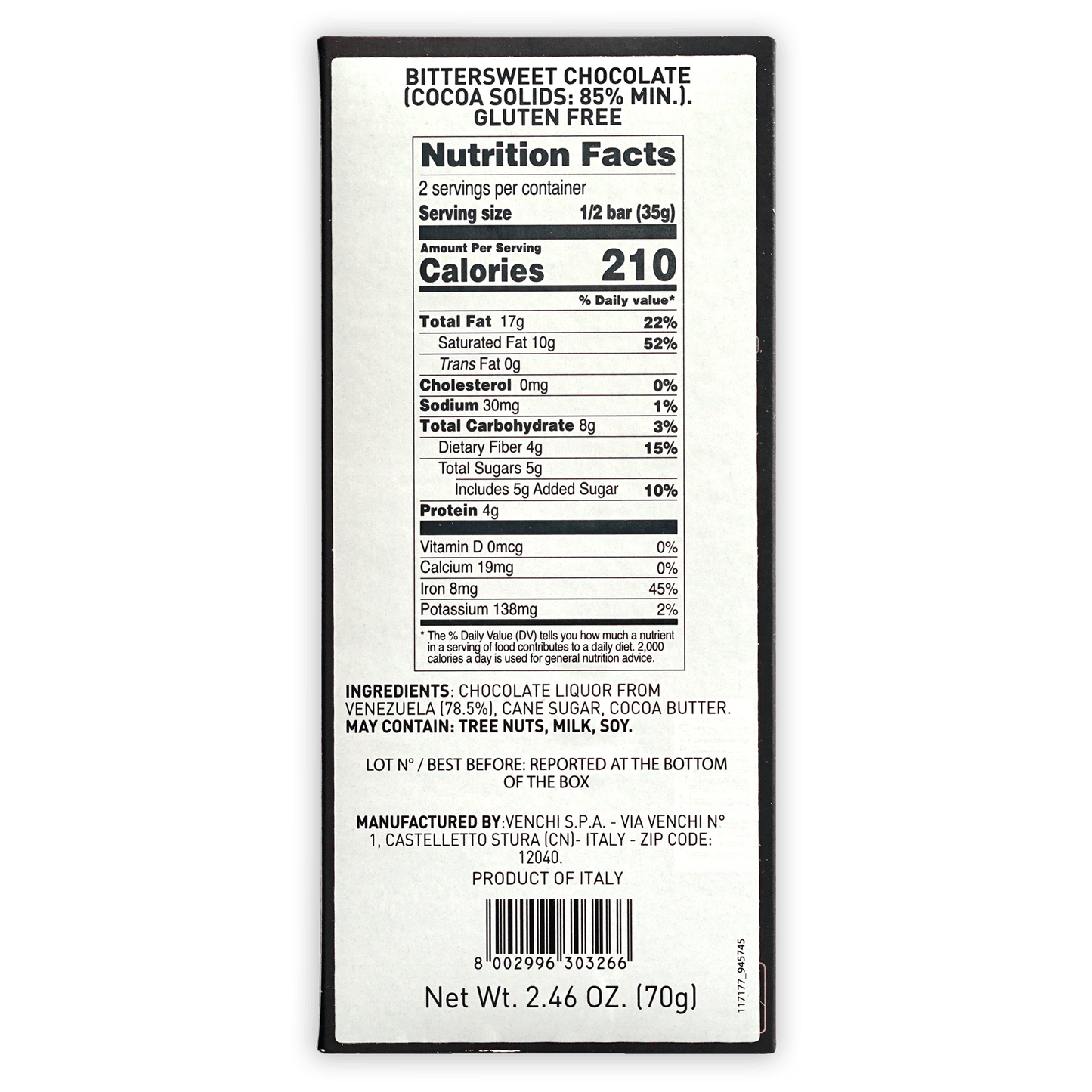 Venchi Dark Chocolate Venezuela 85%