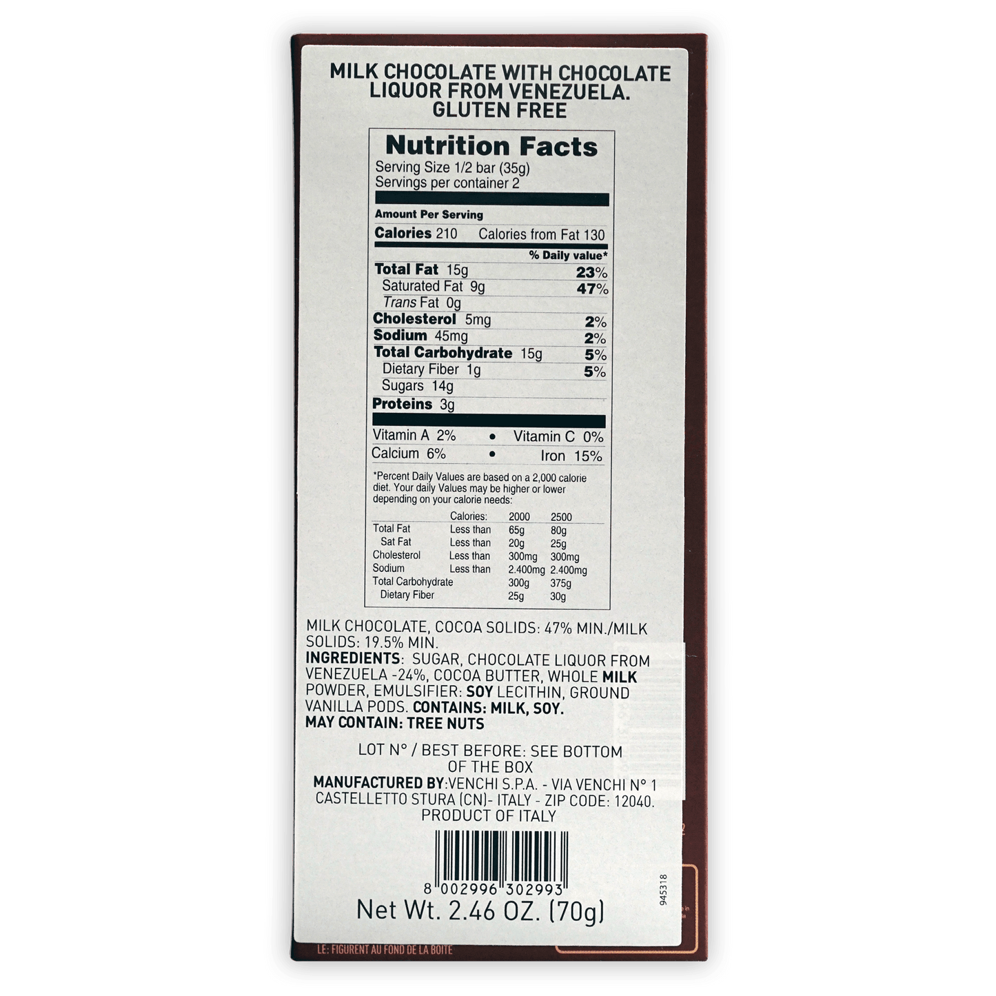 Venchi Milk Chocolate Venezuela 47%