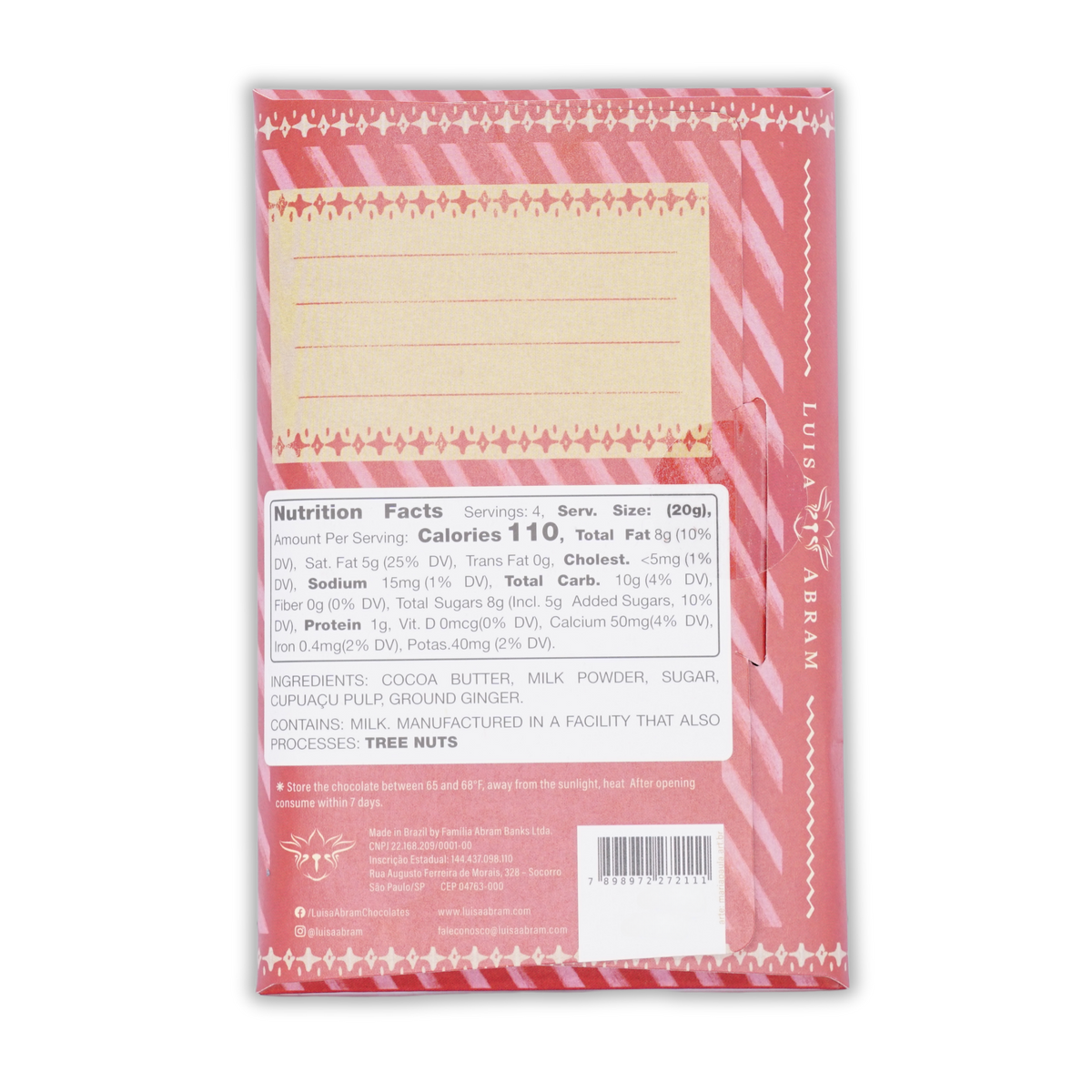 Luisa Abram Gingerbread Cupuacu White Chocolate (Seasonal)