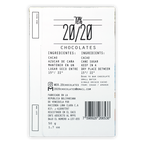 20/20 Dark Chocolate Chuao 70% bar white rectangular wrapper with bilingual instructions