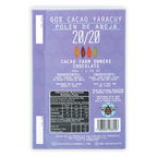 Purple 50g 60% cacao Yaracuy chocolate bar with bee pollen and cacao pod illustrations