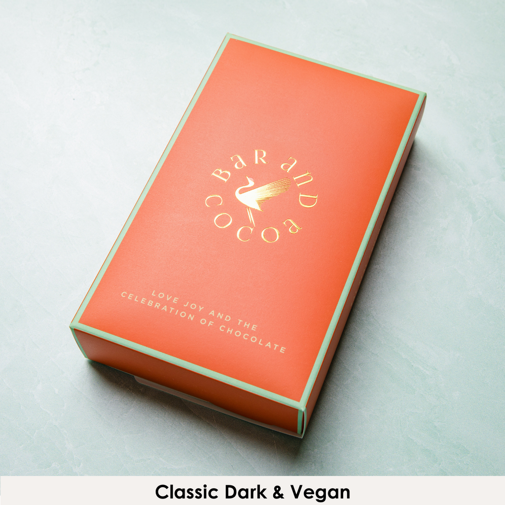Discover Chocolate Club gift box with bar and cocoa logo and text