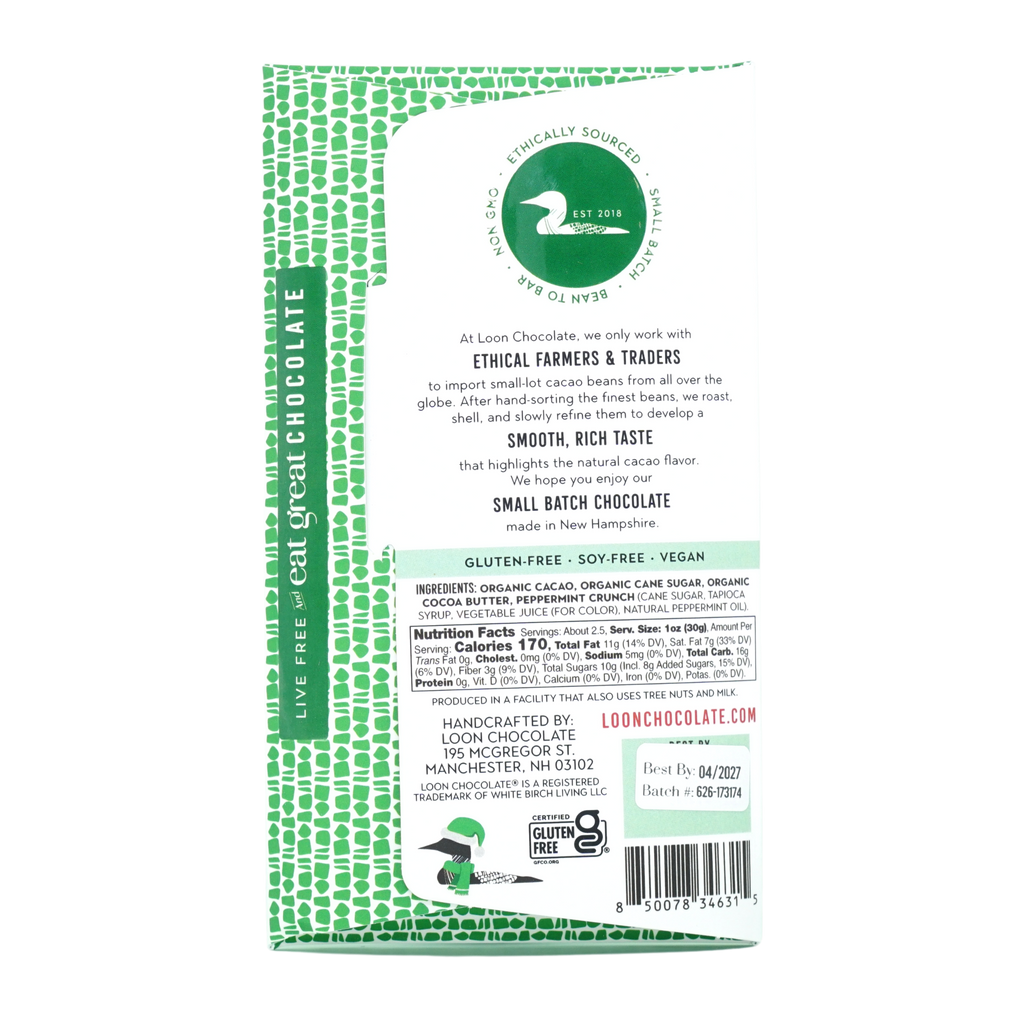 Loon Chocolate Dark Peppermint Crunch 70% (Seasonal)