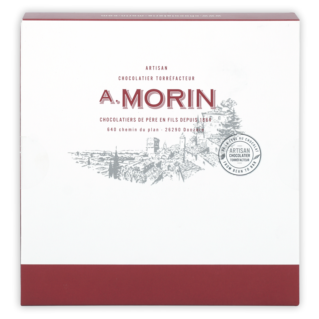 A. label on A. Morin Dark Chocolate Tasting Box 27 pieces