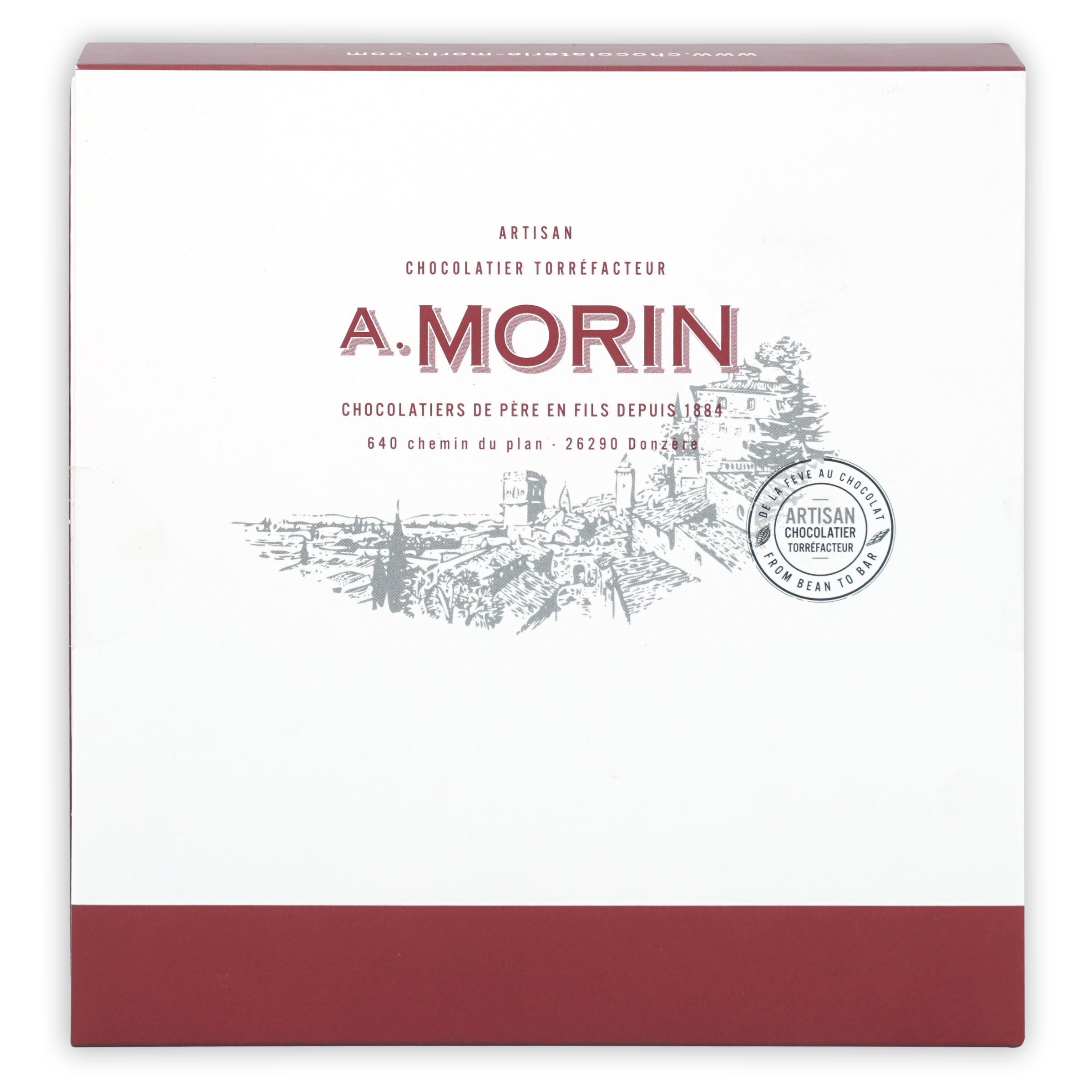 A. label on A. Morin Dark Chocolate Tasting Box 27 pieces