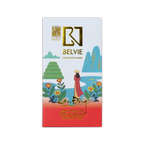 White Belvie Lam Dong 70% box with a gold logo and an illustrated woman in a red ao dai beside a lake.
