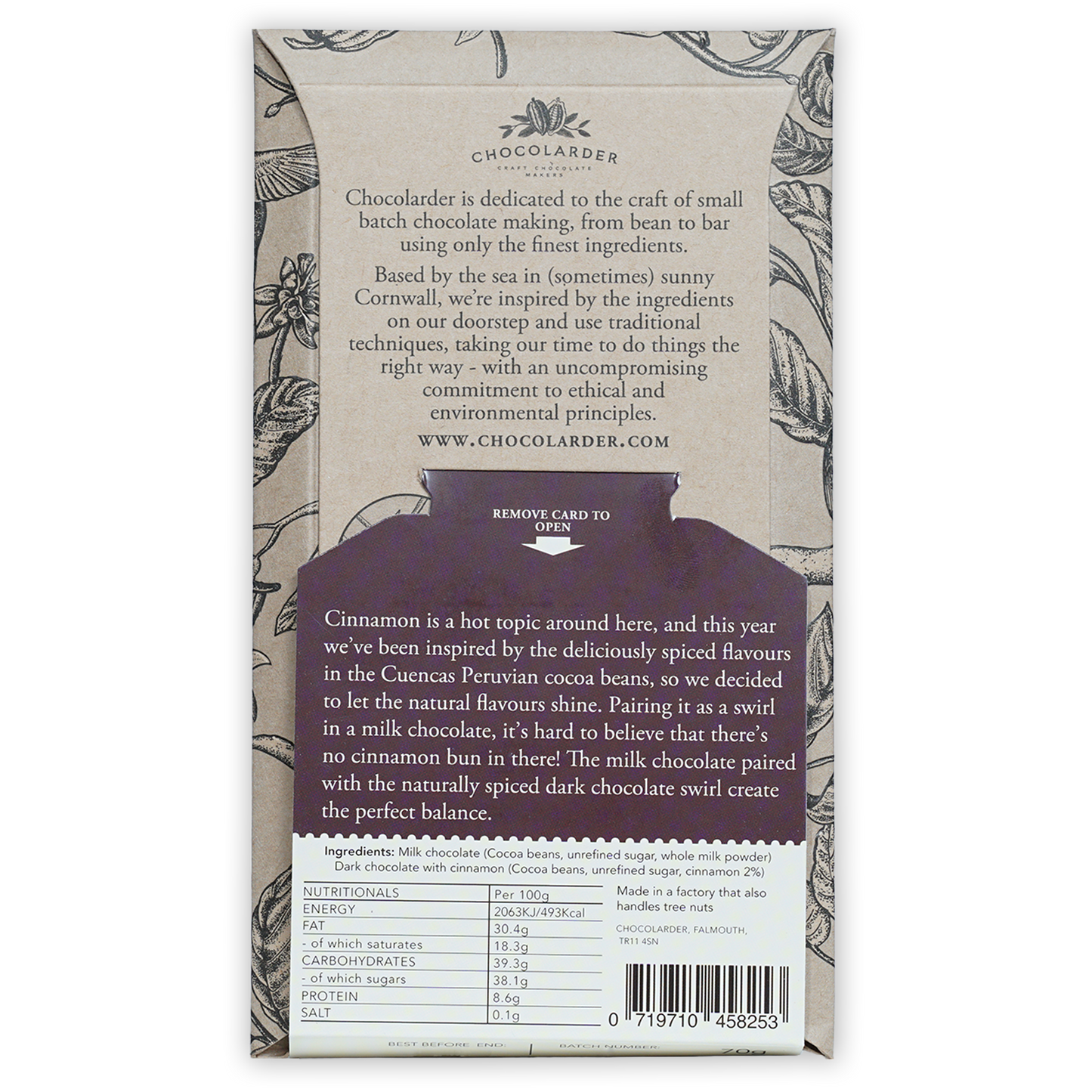 Chocolarder Cinnamon Swirl Milk Chocolate 50%