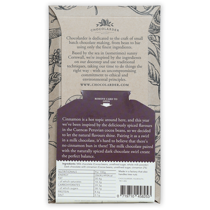 Chocolarder Cinnamon Swirl Milk Chocolate 50%