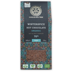 Chocolate Tree Winterspice organic 70% dark hot chocolate bar in teal green package
