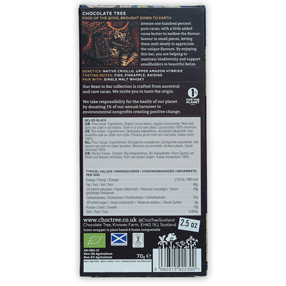 Chocolate Tree Belize Black 100%