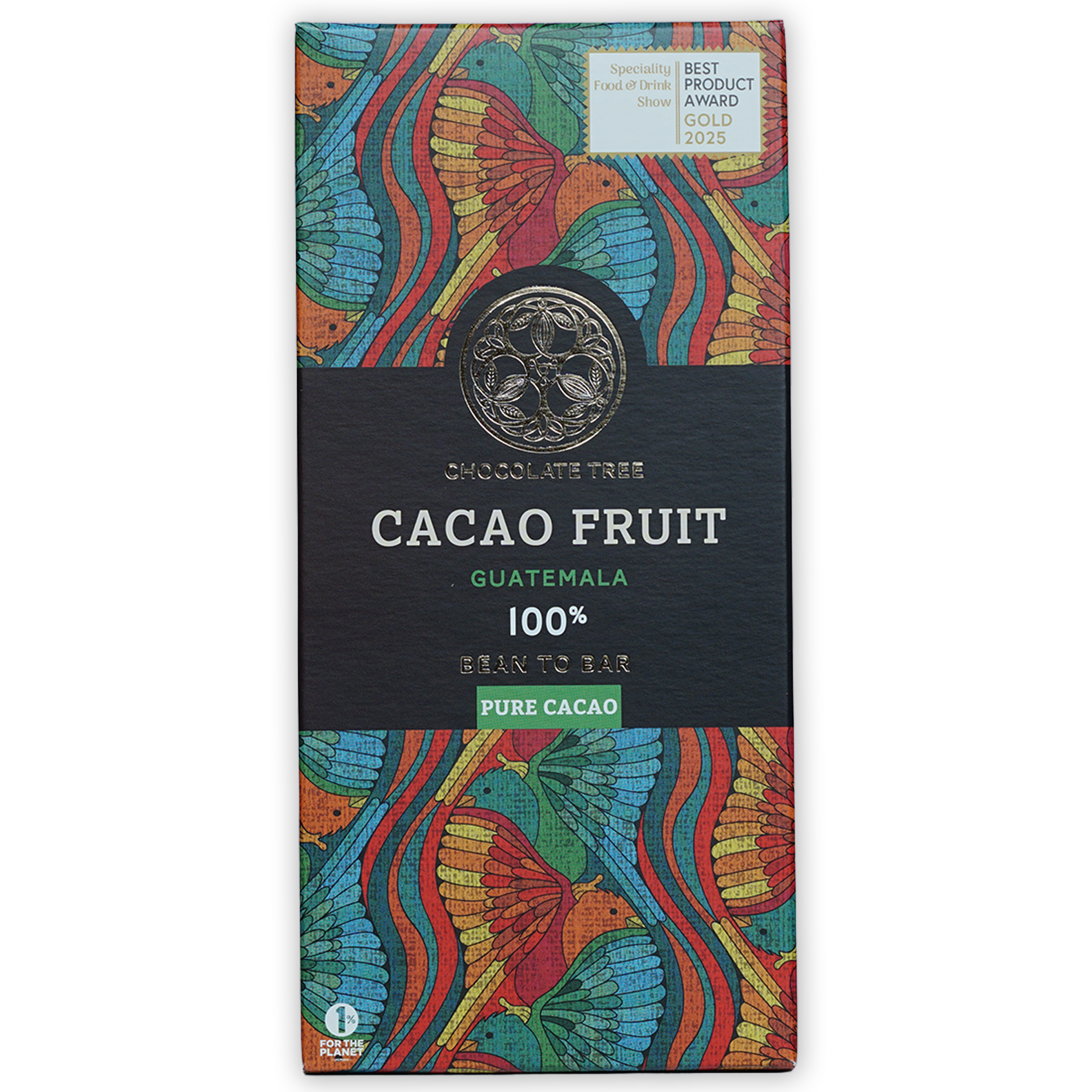 Chocolate Tree 100% pure cacao bar from Guatemala in vibrant wrapper