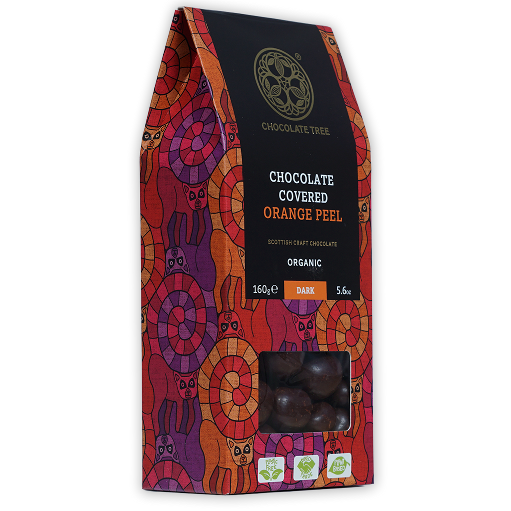 Chocolate Tree organic dark chocolate-covered orange peel candies 70% bag