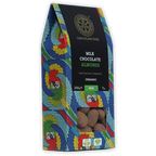 Chocolate Tree organic milk chocolate almonds with parrot design