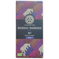 Chocolate Tree Milk w/ Nordic Berries 50% bar in bear-patterned wrapper