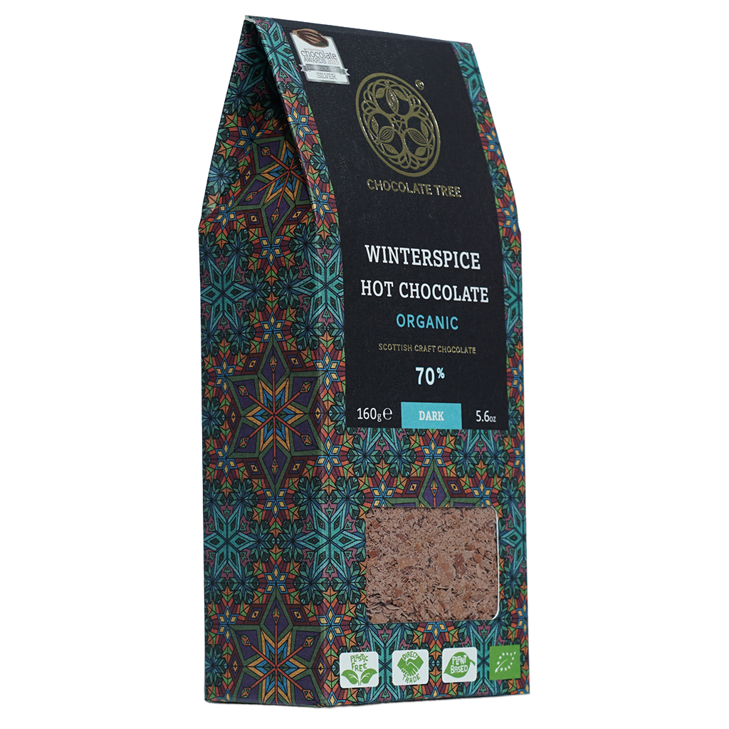 Chocolate Tree organic 70% dark winter spice hot chocolate bag