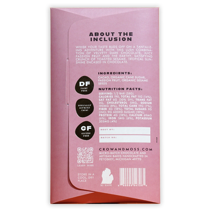 Crow & Moss Dark Passion Fruit Sesame 68%