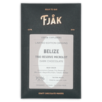Fjåk Belize Trio Reserve microlot 70% dark chocolate bar in sleek packaging