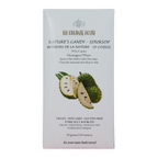 The organic house nature’s candy soursop dark 70% chocolate bar with white wrapper featuring green and black soursop imagery