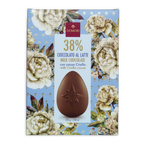 Domori Easter Egg milk chocolate features a brown egg with star imprint in an ornate floral box for seasonal gifting