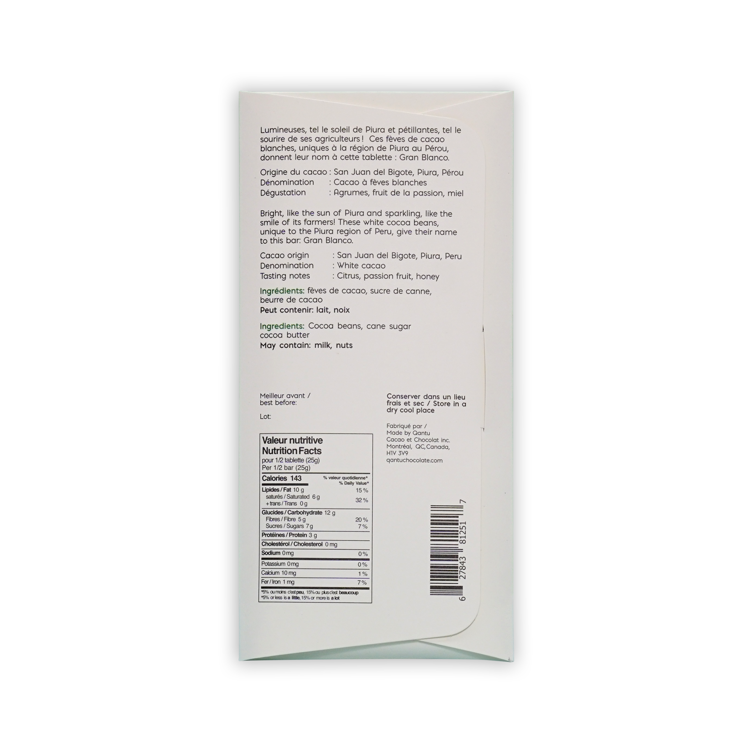 Qantu Chocolate Gran Blanco 70%