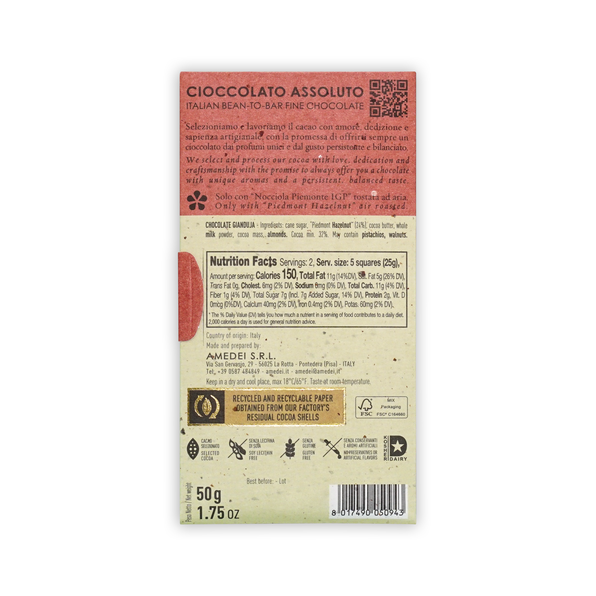 Amedei Toscano Nut Brown Gianduja