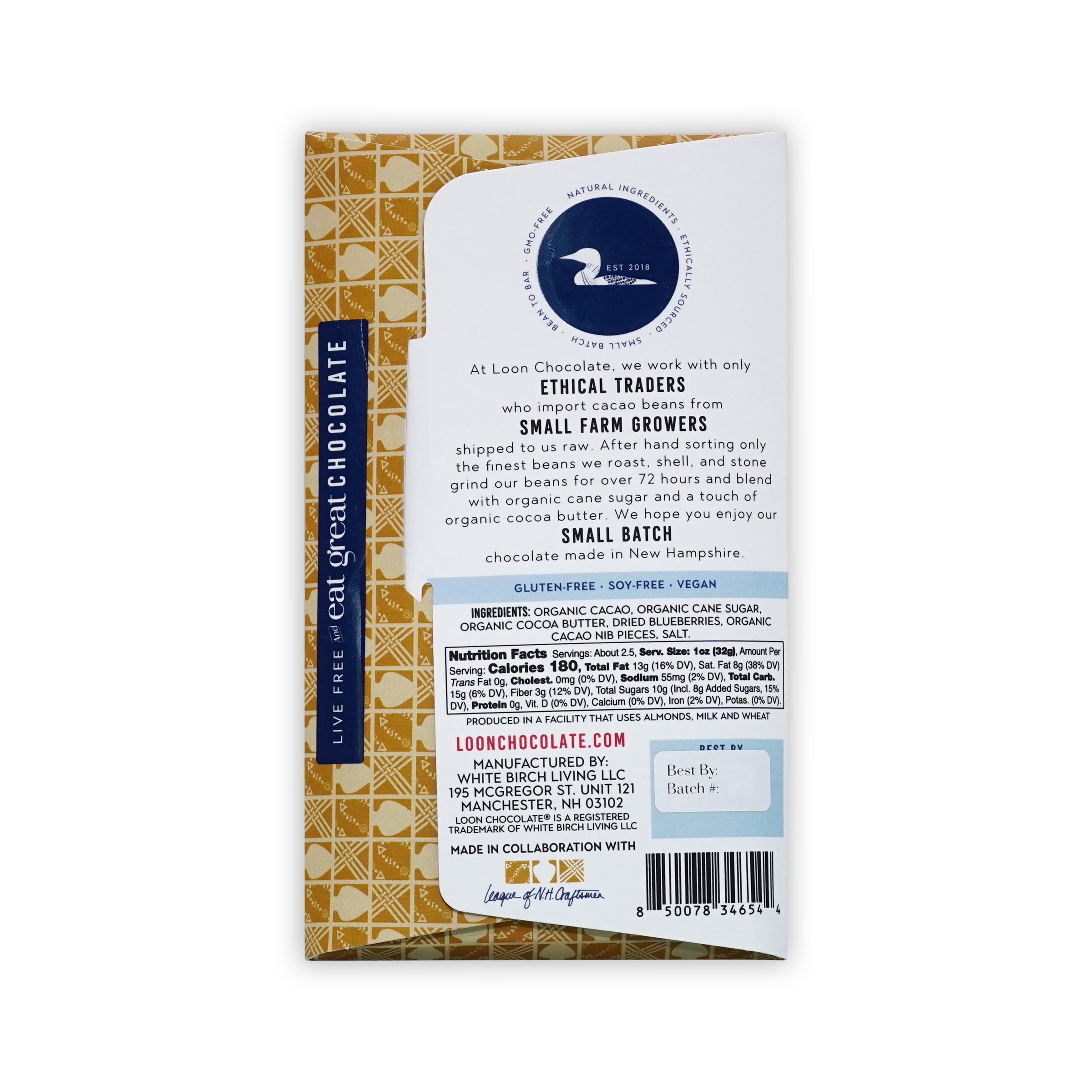 Loon  Chocolate Dark w/ Blueberry & Cacao Nibs