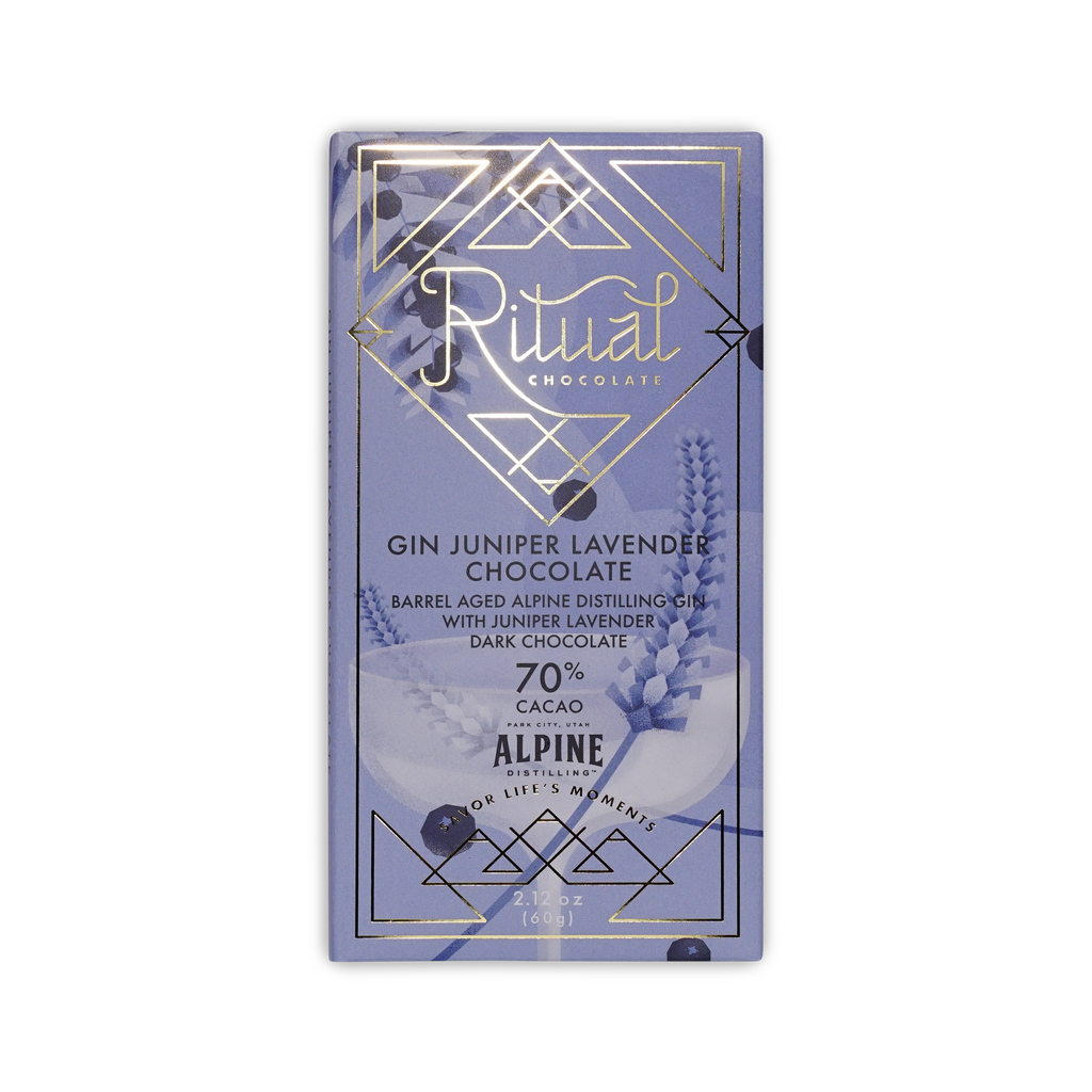 Ritual Chocolate Alpine Gin Juniper Lavender 70%