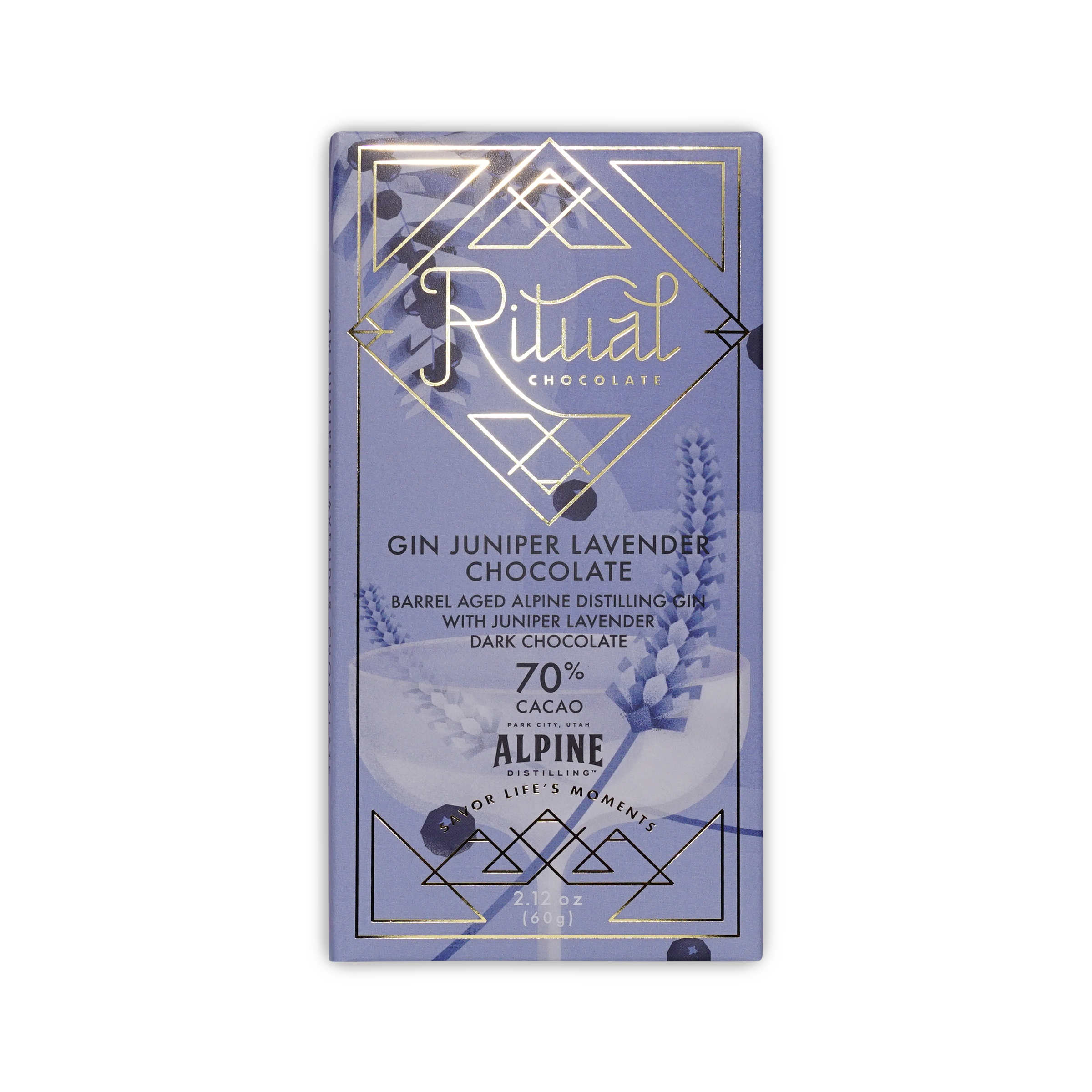 Ritual Chocolate Alpine Gin Juniper Lavender 70%