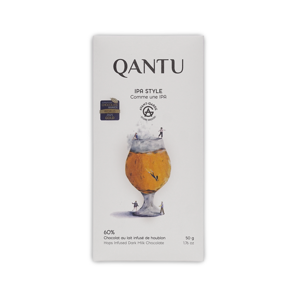 Qantu "IPA Style" Dark Milk Chocolate Infused w/ Hops