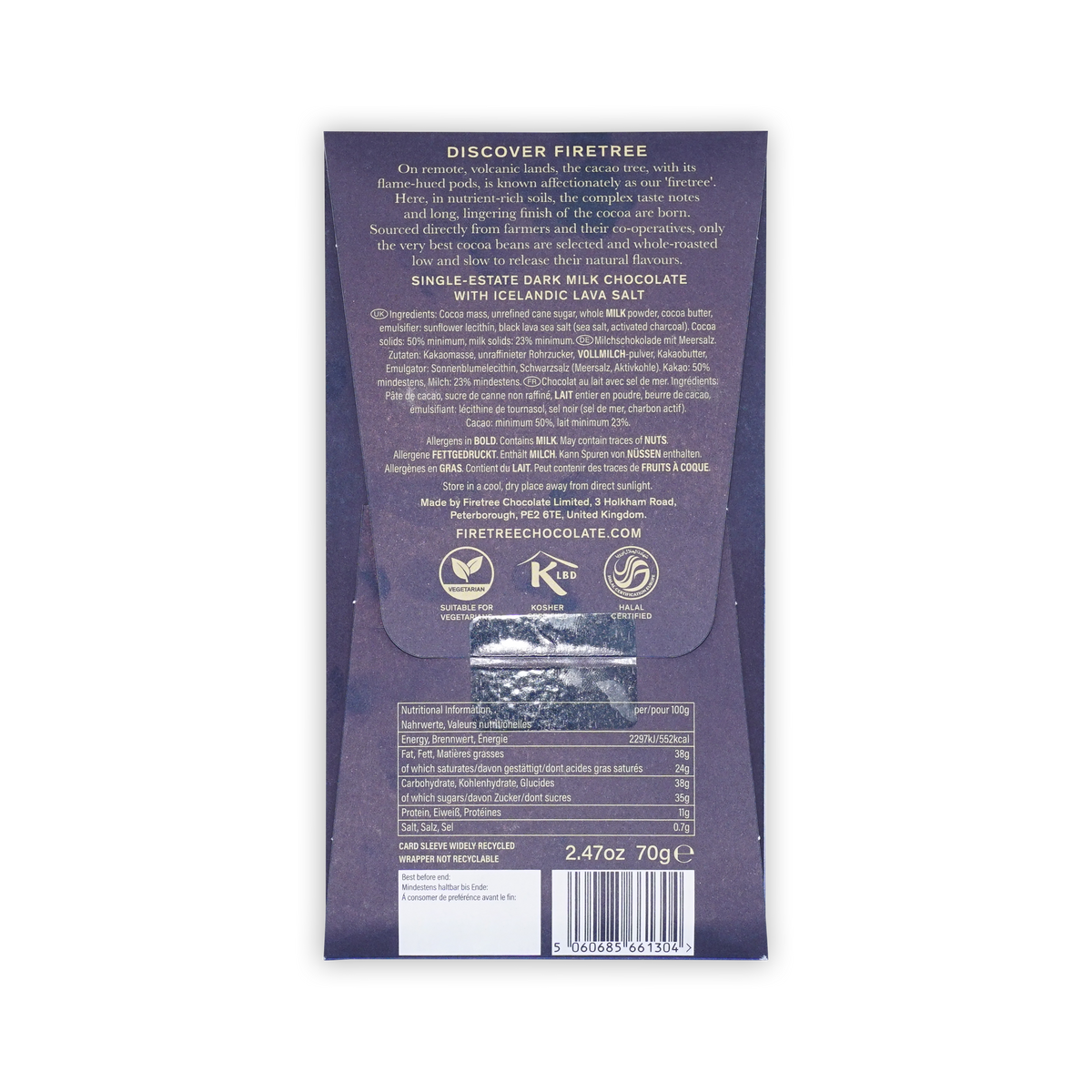 Firetree Dark Milk Lava Salt 50%