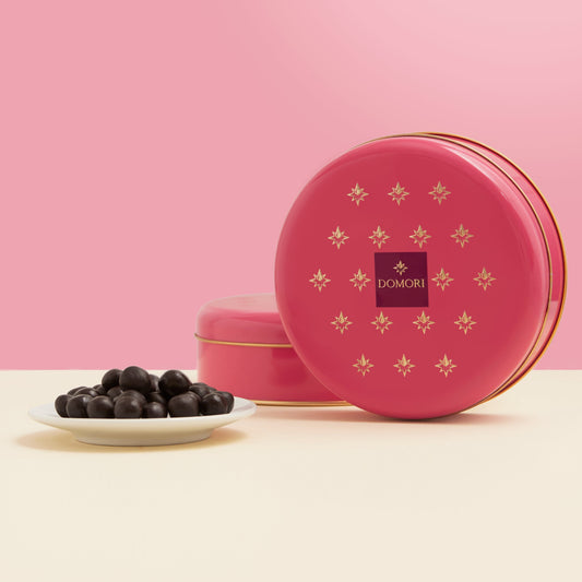 Domori Chocolate Coated Amarena Cherries Tin Gift Box (Best By: 05/30/24)