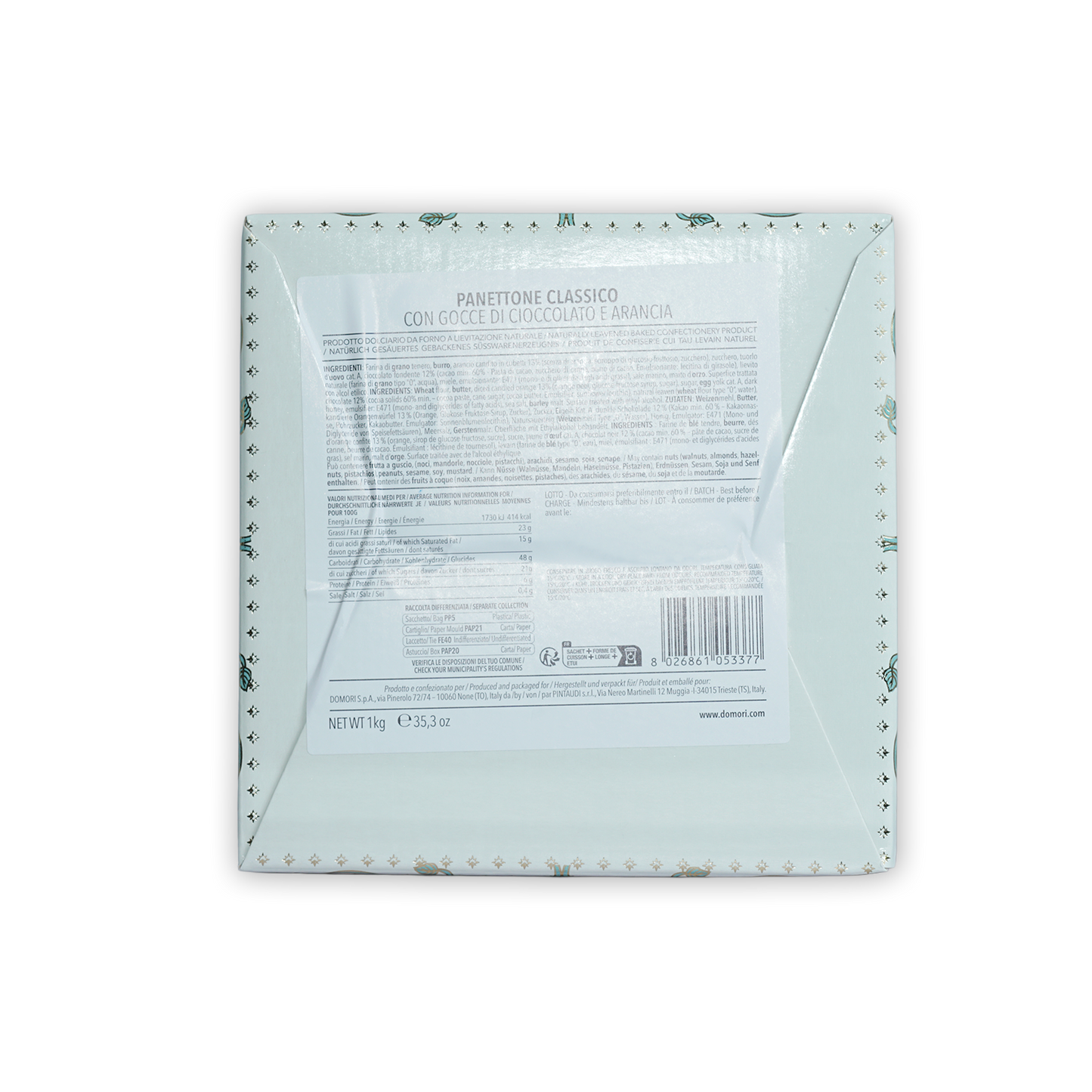 Domori Classic Panettone 2.2lbs (Seasonal)