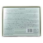 Back of Domori silver praline tin with 12 Dounou pralines