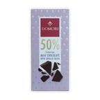 Domori Milk Chocolate 50% bar with criollo cocoa in lavender gold wrapper