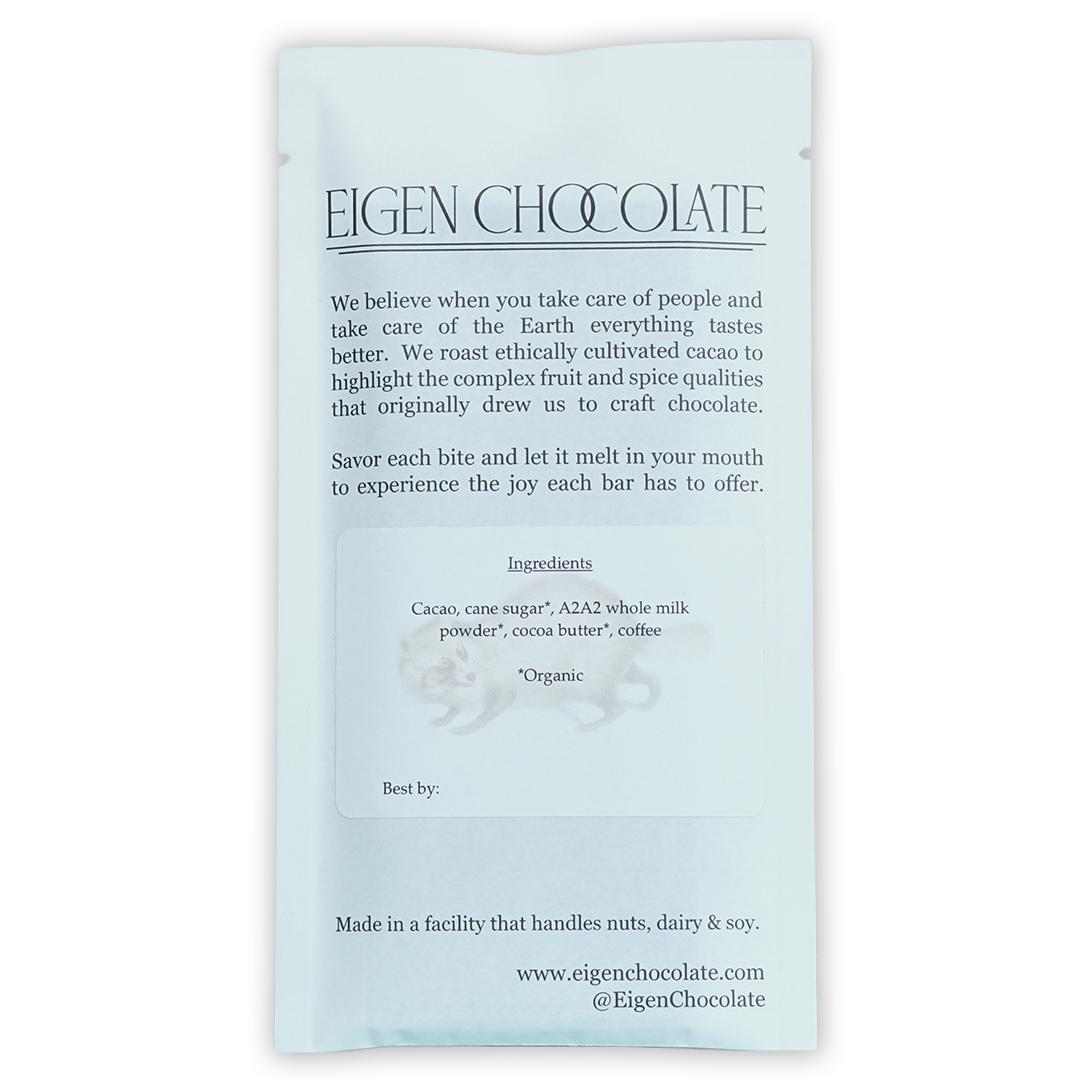 Eigen Milk Chocolate Vignette Mocha 55% single-serve package