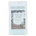 Eigen 70% dark chocolate bar with orange oil in light blue foil