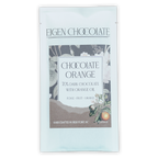 Eigen 70% dark chocolate bar with orange oil in light blue foil