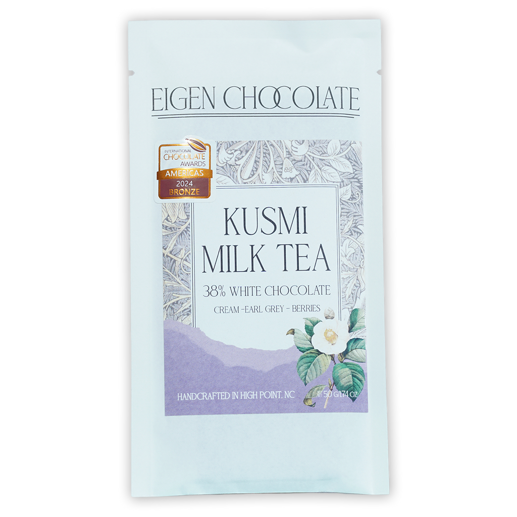 Eigen White Chocolate w/ Kusmi Tea 38% milk tea in blue pouch