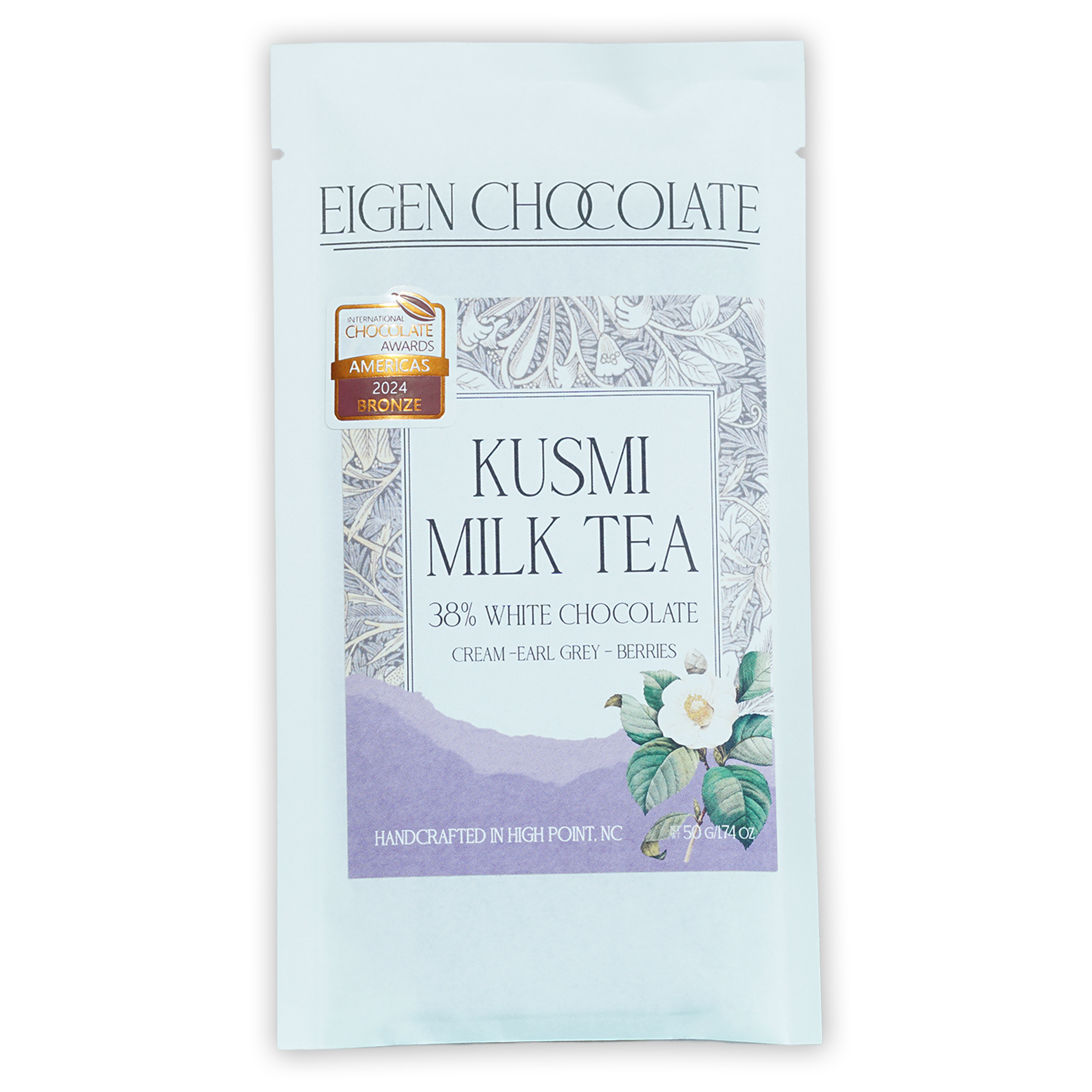Eigen White Chocolate w/ Kusmi Tea 38% milk tea in blue pouch