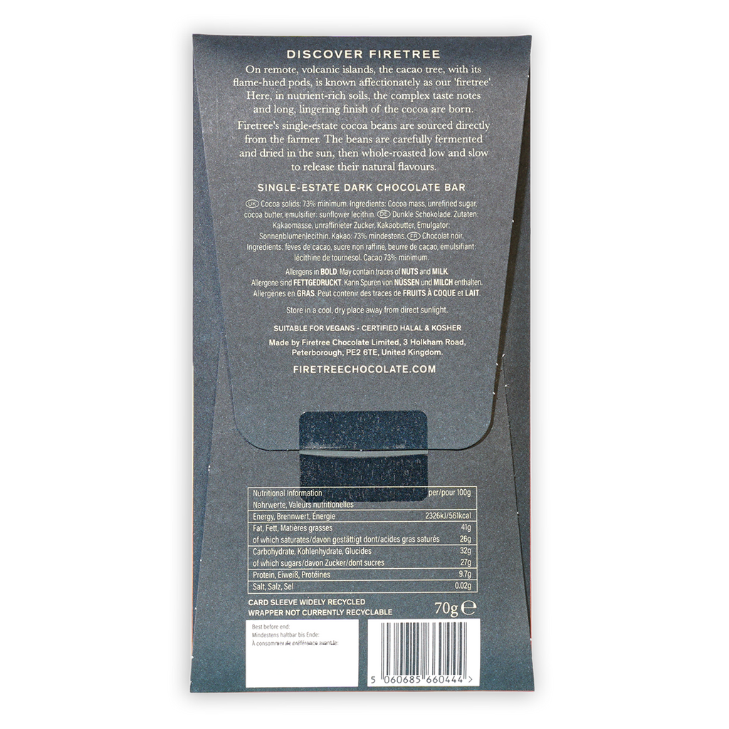 Firetree Philippines Mindanao Island 73% dark chocolate bar wrapper