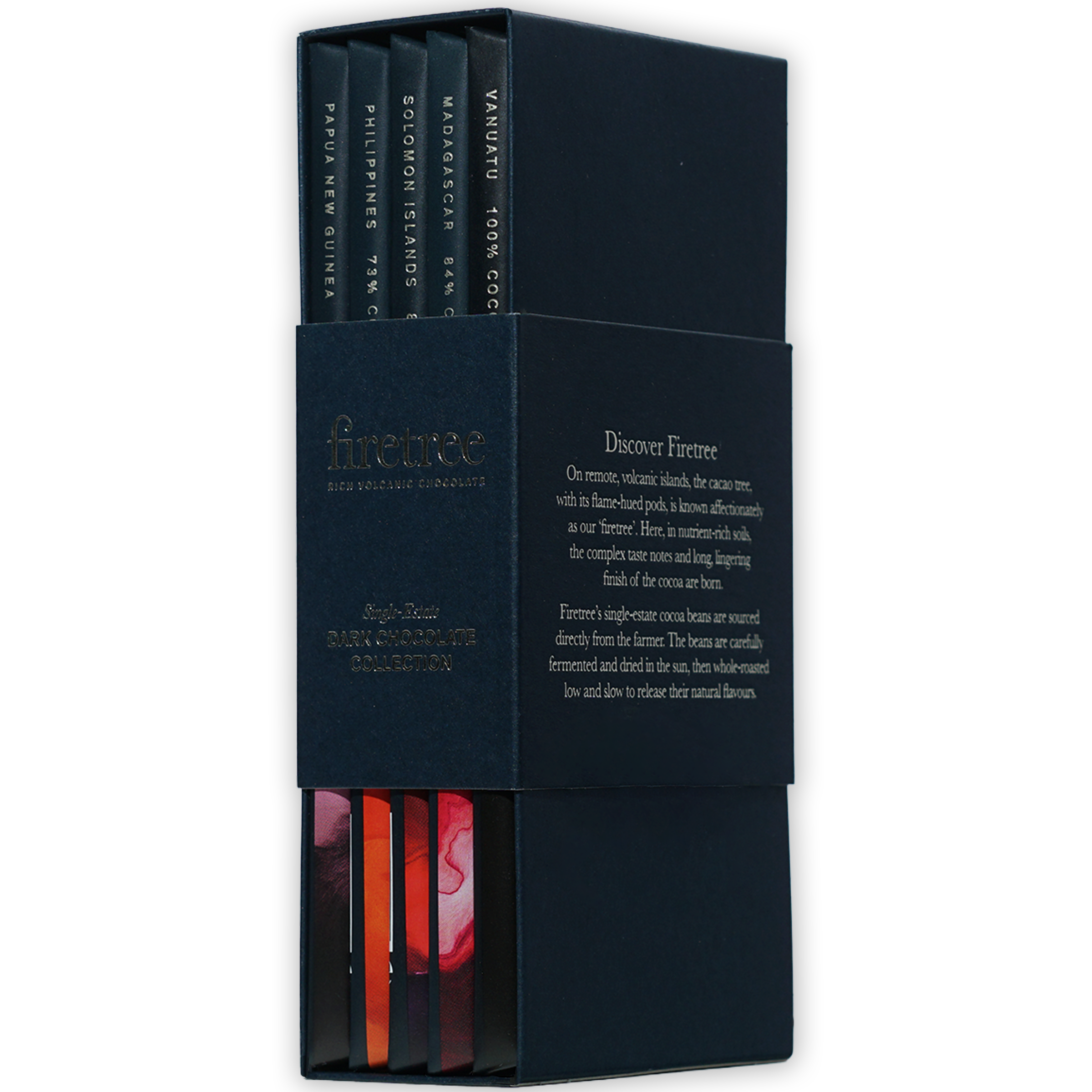 Firetree Dark Chocolate Gift Collection box with colorful translucent wrappers
