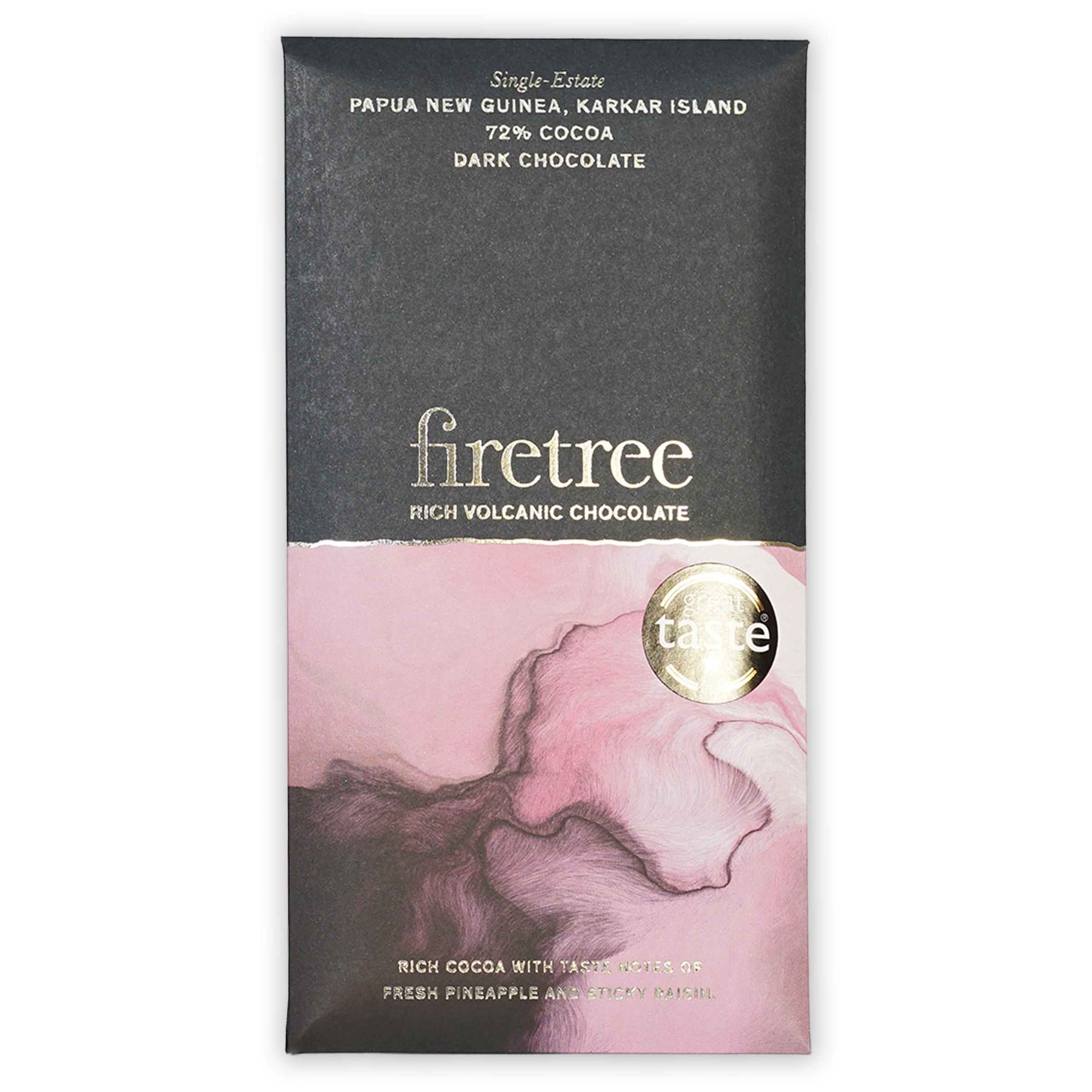 Firetree Papua New Guinea Karkar 72% sleek black pink chocolate bar
