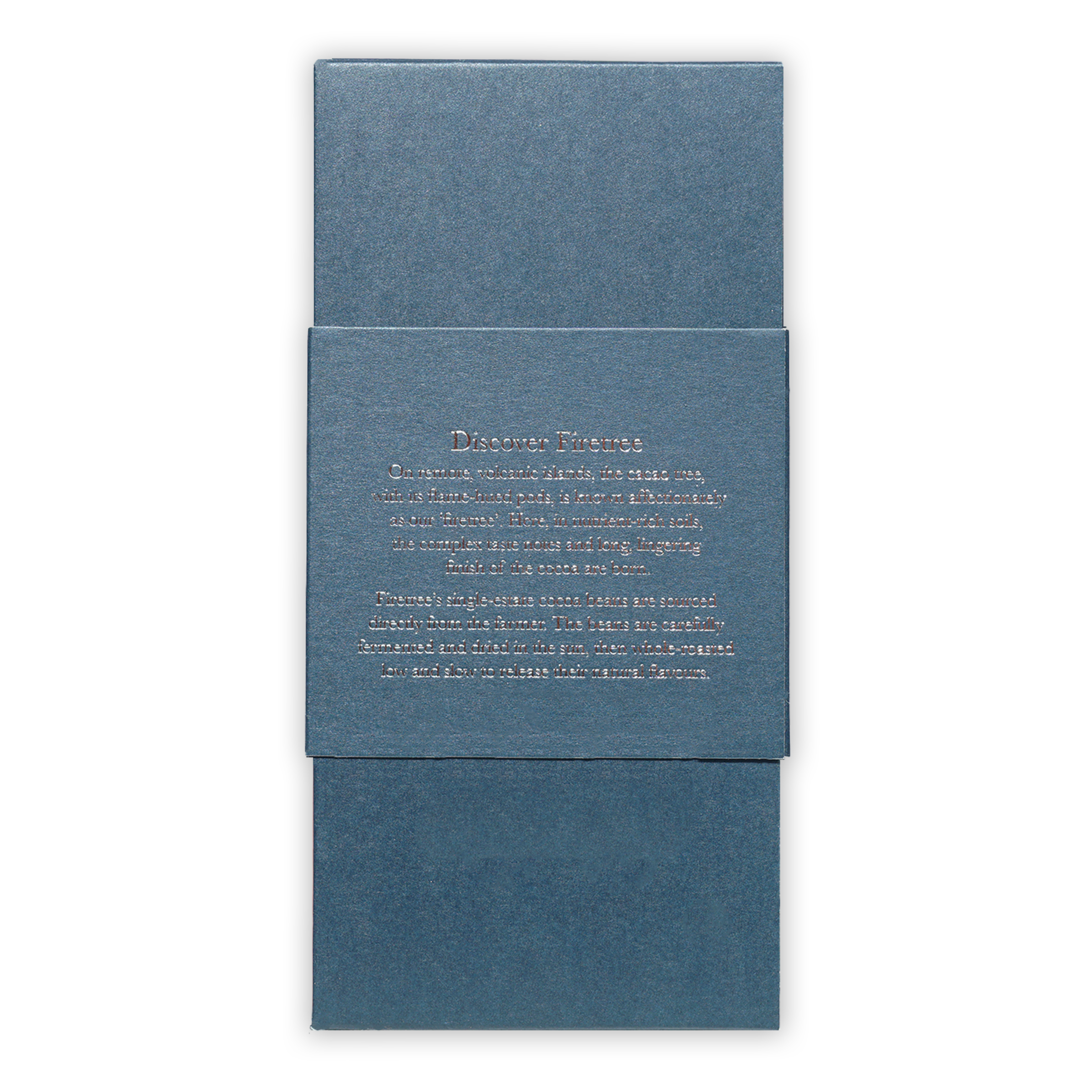 Matte blue textured Firetree Mik & Dark Chocolate Gift Collection packaging