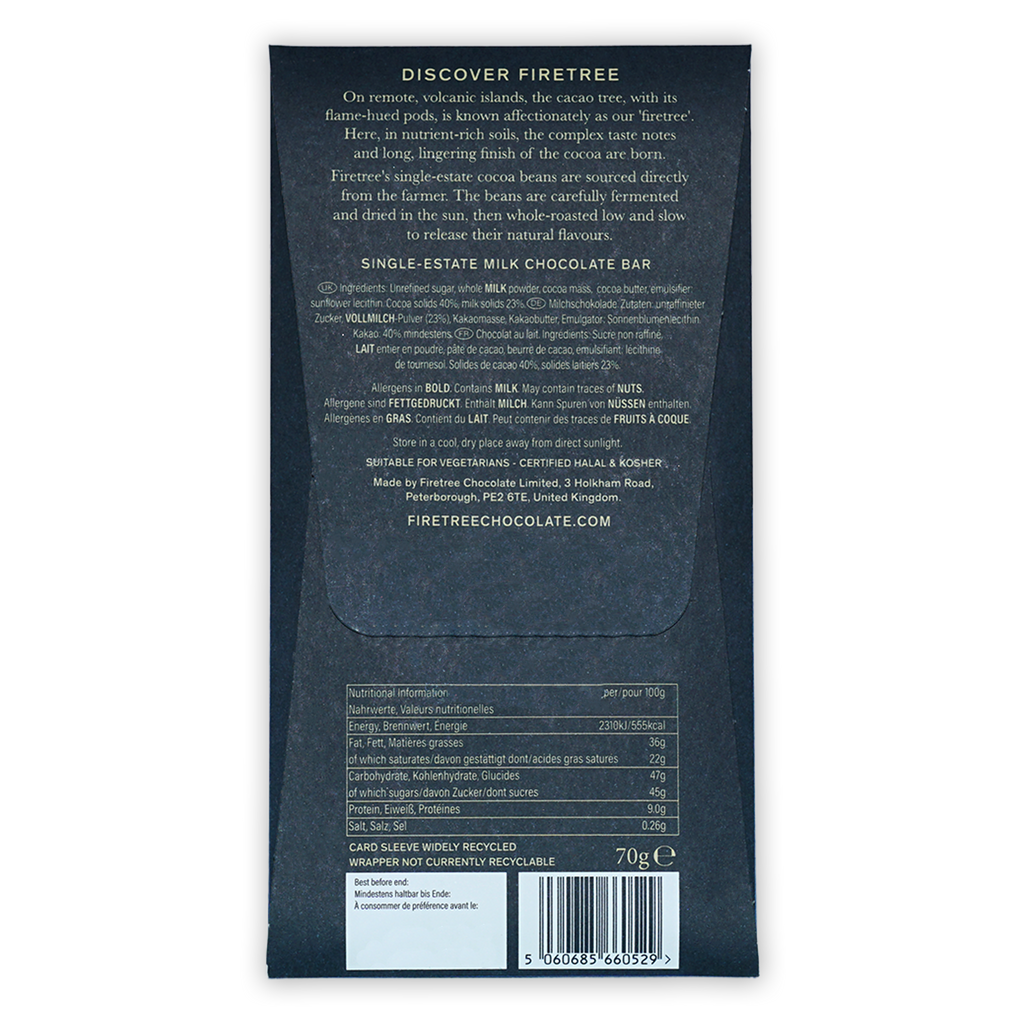 Firetree Solomon Islands Guadalcanal Milk 40% chocolate bar wrapper