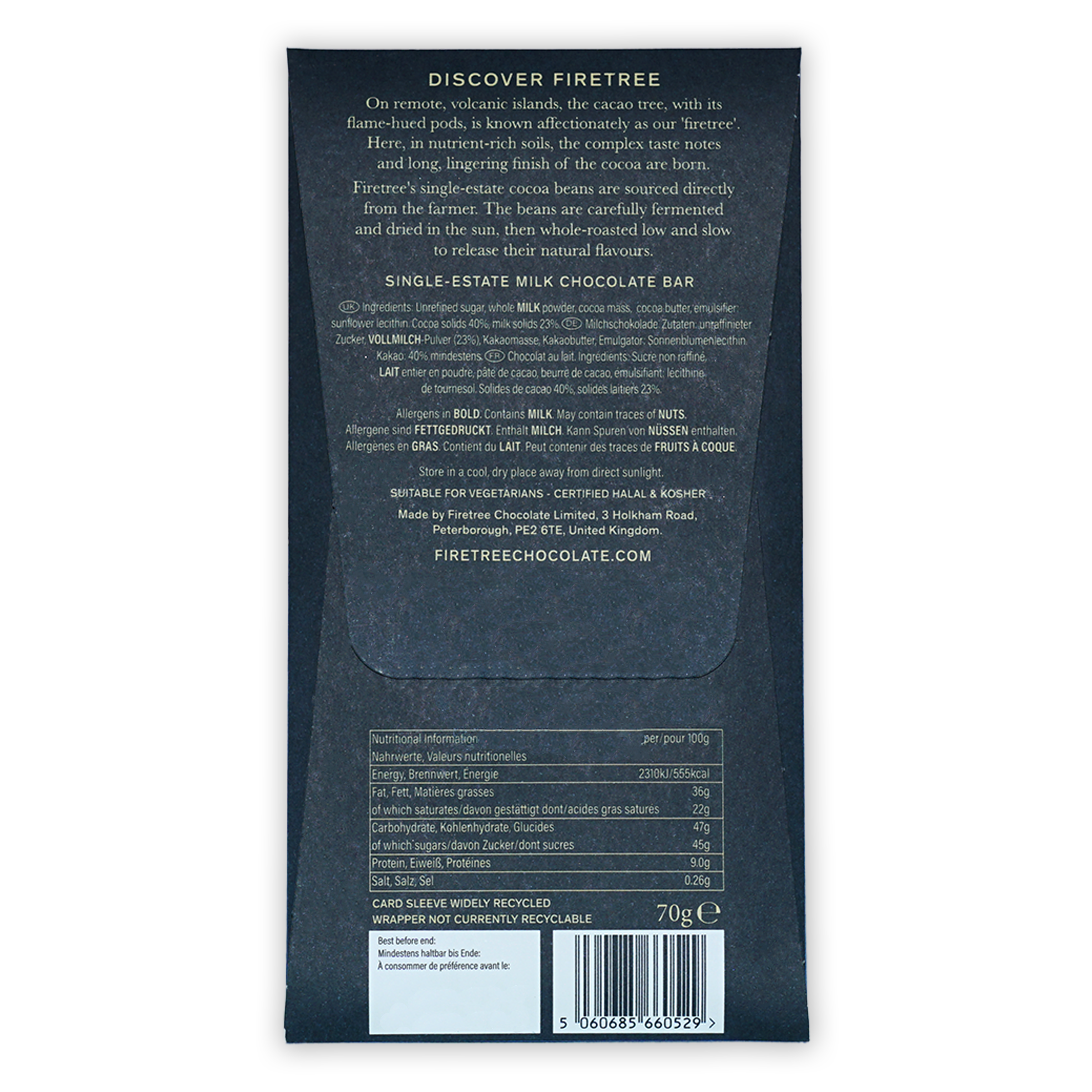 Firetree Solomon Islands Guadalcanal Milk 40% chocolate bar wrapper