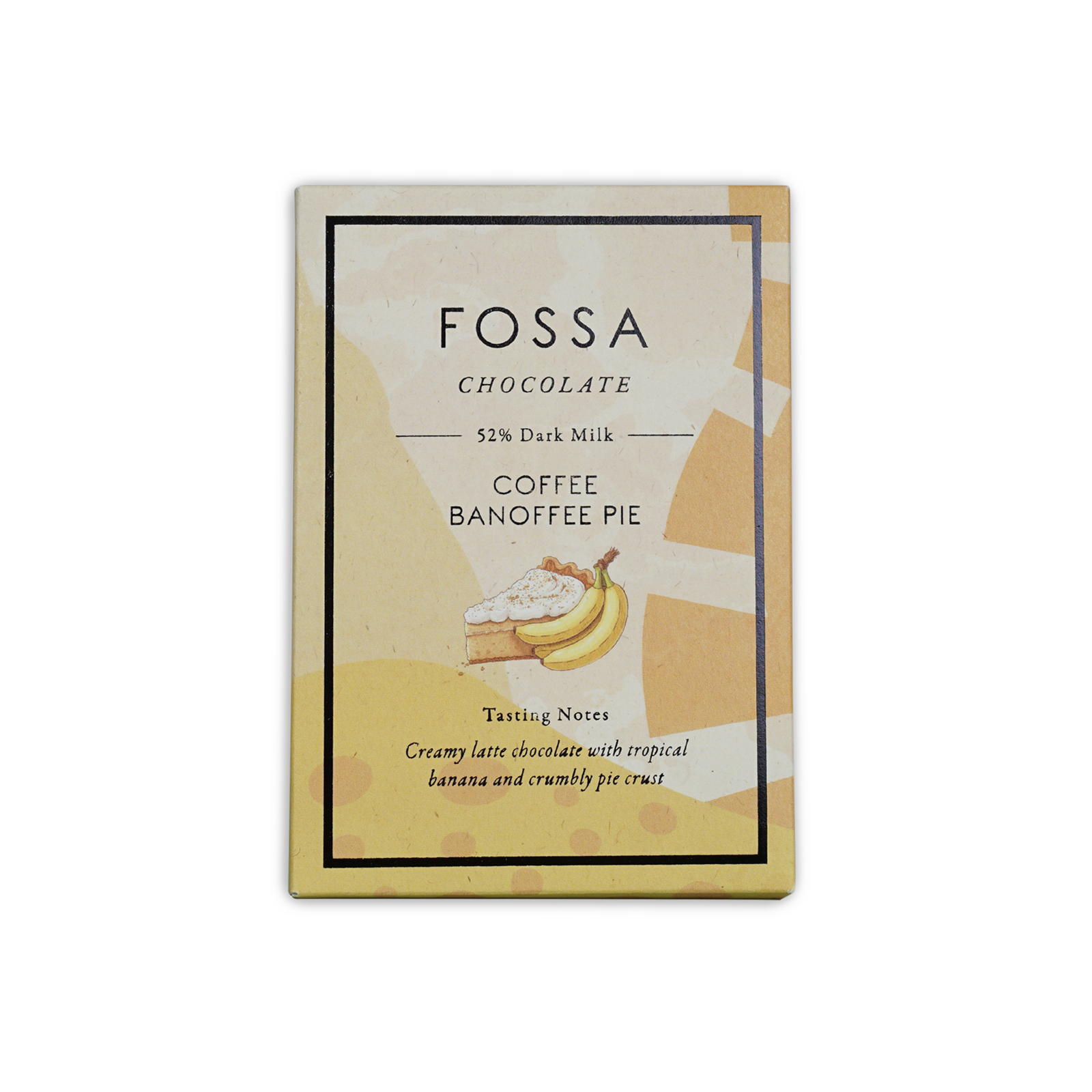 Fossa Coffee Banoffee Pie 52% dark milk bar in cream gold foil wrapper