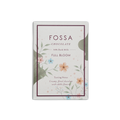 Fossa Full Bloom 54% dark milk chocolate bar in white floral box